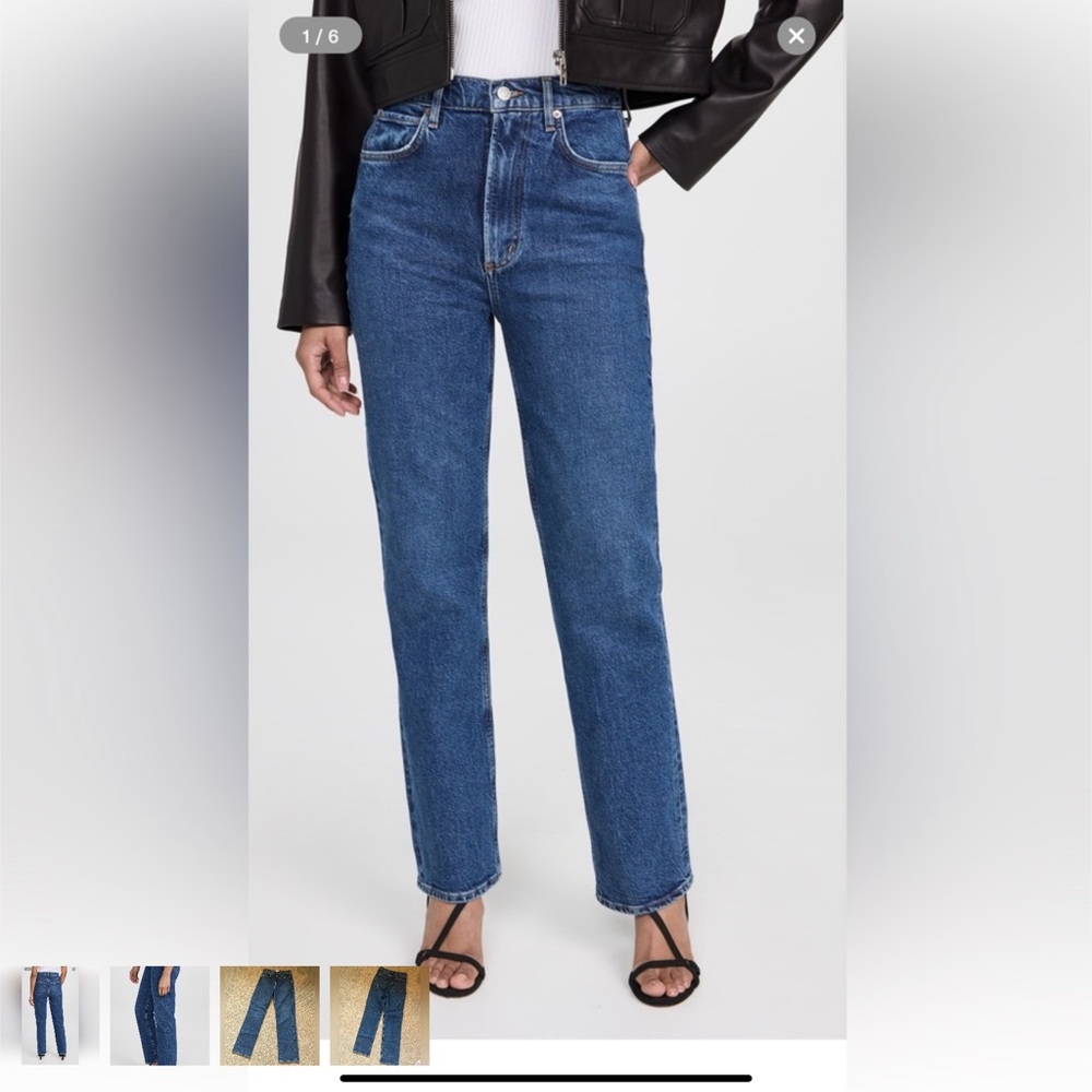 Agolde Women's Straight Leg Jeans in Deep Blue